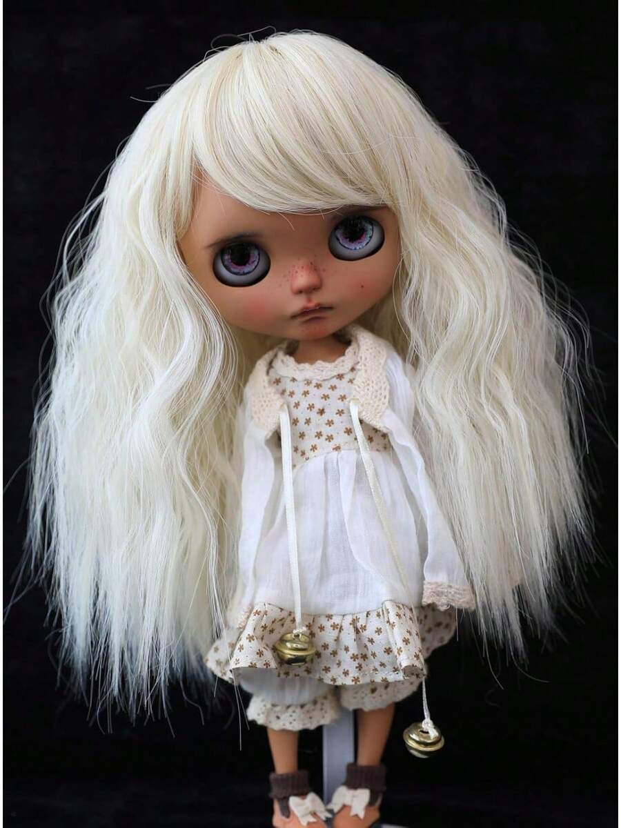 Doll Wig Long Hair For 24-27cm Head, 9-10 Inch, Black - Blonde-1 - View 1