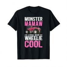 Camiseta unisex de manga corta, camiseta Monster Mamaw Wheelie Cool Monster Truck Mamaw Grandma, camisetas para hombre, Spiderman, , camisetas para mujer, Romwe para hombre, boho chic, regalos para maestros, camiseta para mujer, ropa curvy para hombre, y2k. - Negro - Ver 1