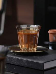 3 piezas (1 taza, 1 platillo, 1 cuchara) Juego de taza de café y platillo de cerámica, adecuado para té, café, leche, jugo, bodas, fiestas, regalos, cumpleaños - Multicolor - View 7
