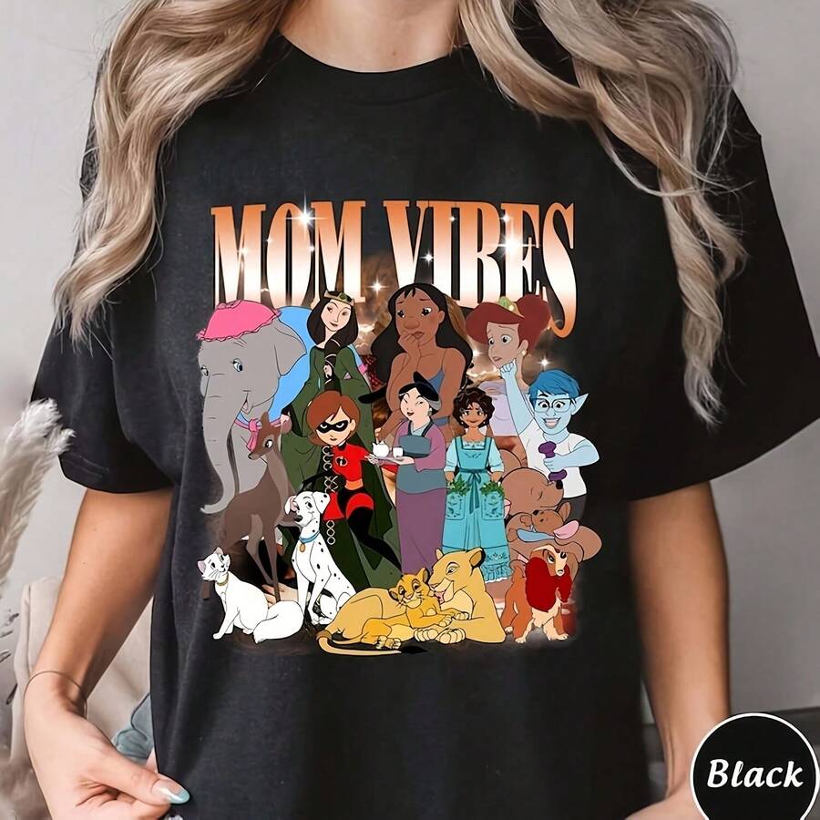 Vintage Mom Vibe Portrait , Sarabi Duchess Perdita Kanga Mrs. Jumbo Mom, Best Mom Ever, Mother's Day, Gift For Mom U327 - Negro - Ver 1