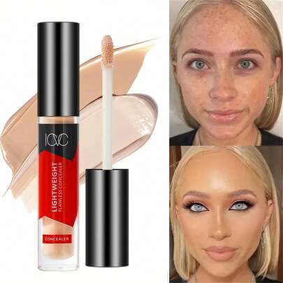 Corrector sin costuras de seda suave, cobertura duradera de escultura 3D para ojeras, imperfecciones, manchas de acné, resistente al agua, al sudor y a las manchas