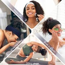 4 paquetes de diademas para correr de mujer, diademas de unicolor, absorbentes de sudor y antideslizantes para deportes - Multicolor - Ver 3