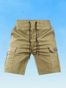 Men's Casual Straight Leg Bermuda Shorts, Solid Color Minimalist Side Pockets Outdoor Sports Cargo Shorts Summer - Multicolor - View 7