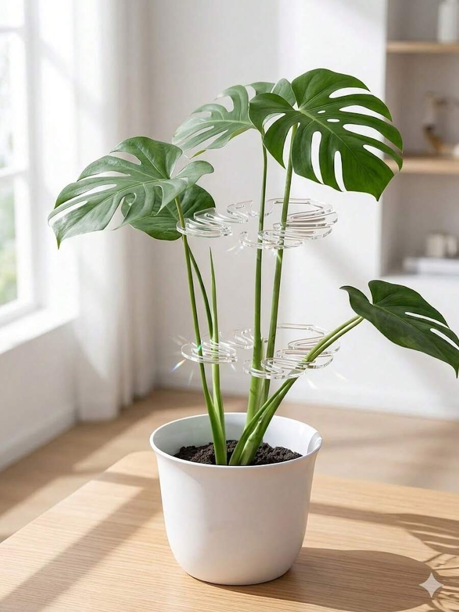 1件裝室內植物莖部支撐架，可輕鬆打造花朵造型植物排列，防止枝條向下生長，多方向可調室內植物架，戶外園藝用品，適用於居家與花店裝飾配件