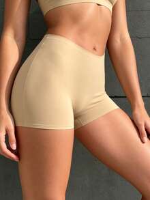 Runway Rest Leggings en soie élastiques sans couture pour femmes, sous-vêtements sans glissement confortables sans couture pour femmes, culottes pour femmes - Beige - Voir 2