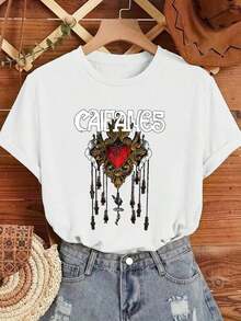 ofertas y liquidacionesWomen's Caifanes Vintage Tee | Diseño de Corazón y Alas | 100% Algodón Puro | Cómodo y Suave | Ideal para uso casual y para regalar. | Camiseta Blanca de Cuello Redondo | Fabricado y enviado en México | Unisex Styleplayera de hombretops sudaderas para mujer Y2k Camiseta Camisa De - Blanco - Ver 1