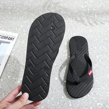 男士人字拖，高端防滑防臭人字拖凉鞋，时尚橡胶户外厚底沙滩拖鞋 - 黑色 - 查看 8