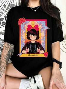 Kiki's Delivery Service Witch Tarot Style T-Shirt, T-Shirt For Studio Fans - Black - View 6