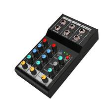 2 Channel Audio Mixer DSP Digital Chip Bluetooth 6.35mm Interface Mixing Console With High/Low Balance Control For Karaoke - Black - View 1