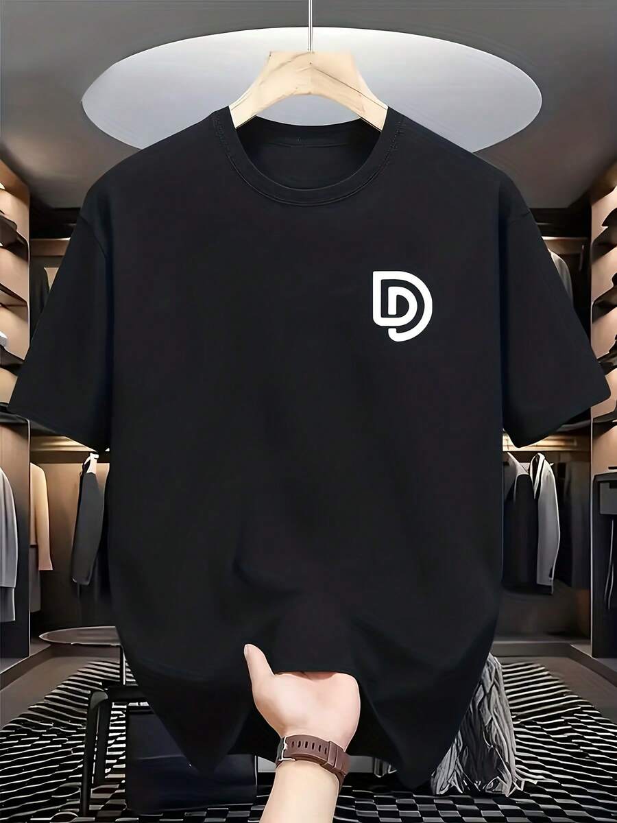 Camiseta de Manga Corta para Hombre, Estilo Casual Deportivo y Moderno, Ideal para Fitness, Exteriores y Hogar, con Estampados 2D, Elástica y Cómoda, Adecuada para Deportes, Viajes y Uso Diario. Corte Regular, Cuello Redondo, Tejido de Punto, Versátil para Todas las Estaciones, Camiseta Estampada