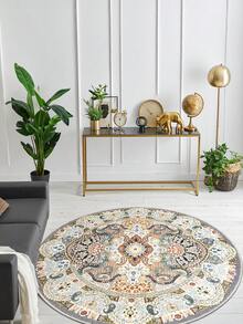 Modern Round Washable Non-Slip Area Rug – Thin Soft Living Room Carpet, Kitchen Rug & Runner, Decorative Rug - Multicolor - View 4