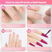Practice Hand For Acrylic Nails, 2 Pack Flexible Bendable Nail Hand With Adjustable Stand, Nail Training Kit For Beginners &Amp; Nail Artists (Left And Right) - 白色 - 查看 4