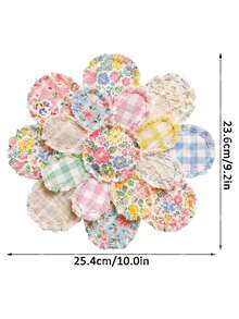 10-Inch Patchwork Style Countryside Floral Spring & Summer DIY Iron-On Transfer Patches, Suitable For T-Shirts, Sweatshirts, Fabric Decor, Pillow Covers, Tote Bags And Garment Decoration, Durable Plastic Heat Transfer Stickers, Holiday Party Decor - Multicolor - View 2
