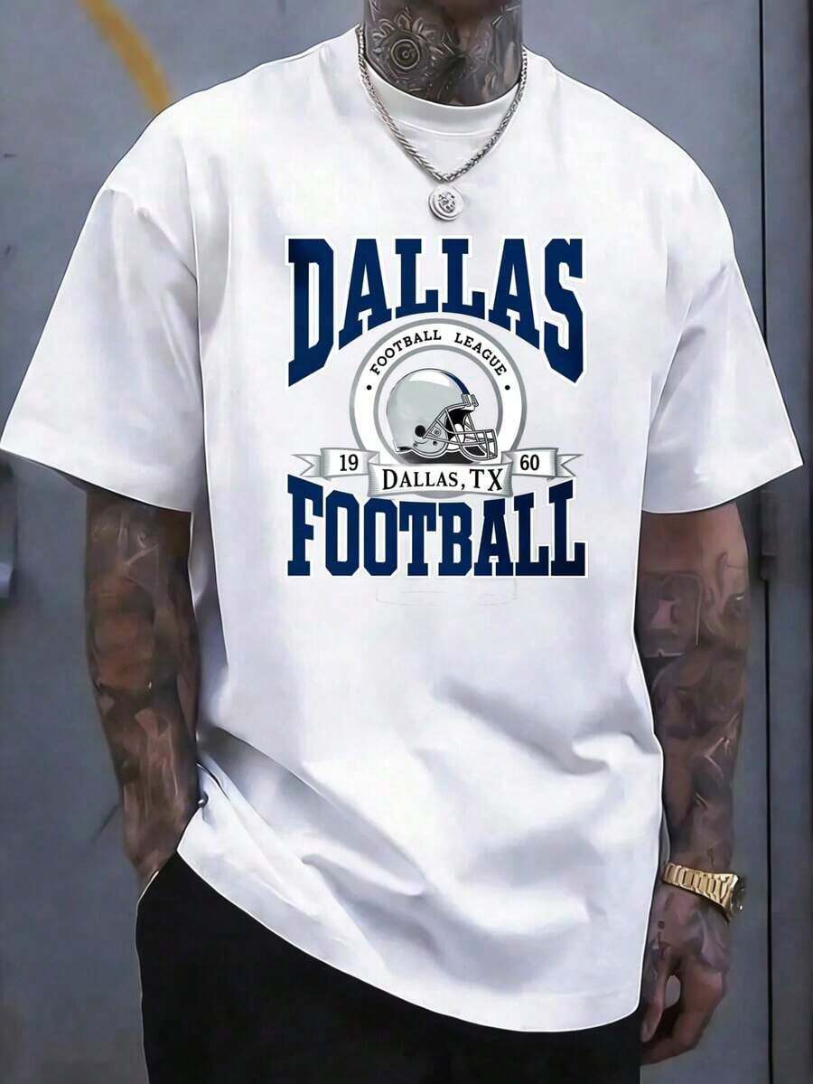 Nueva Camiseta Casual para Hombre, Liga de Fútbol de 1960, Tx, Camiseta de Fútbol para Hombre, Diseño Gráfico de Jersey Deportivo Negro para Fanáticos y Seguidores, Artículos Populares Adecuados para Eventos Deportivos, Fiestas, Excursiones, Deportes y Otros Regalos Festivos. - Blanco - Ver 1