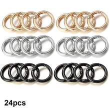 12/18/24 pièces Boucles de ressort rondes, Porte-clés DIY, Boucle de chaîne en forme de O, Matériau en alliage de zinc premium, Accessoires d'artisanat en métal durable à dégagement rapide, Convient pour les breloques de sac, les boucles d'escalade en extérieur, les porte-clés, les portefeuilles et les fermoirs multifonctionnels, Facile à ouvrir et à fermer, et anti-perte, Surface lisse - Multicolore - Voir 23