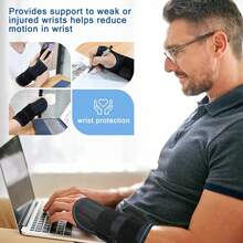 Wrist Support To Relieve Carpal Tunnel Syndrome - Adjustable Night Support Device With 3 Support Rods, Suitable For Left And Right Hands (Unisex) - Black + Blue - View 7