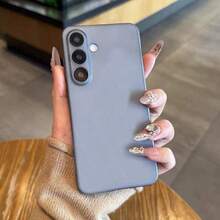 超薄半透明磨砂 TPU 軟手機殼，適用於 Galaxy A57 A37 A17 A07 A56 A36 A26 A16 A06 A05 A15 A25 A35 A55 A12 A13 S24 Plus S25 FE S26 Ultra，極簡磨砂防護背蓋 - 黑色 - 查看 4