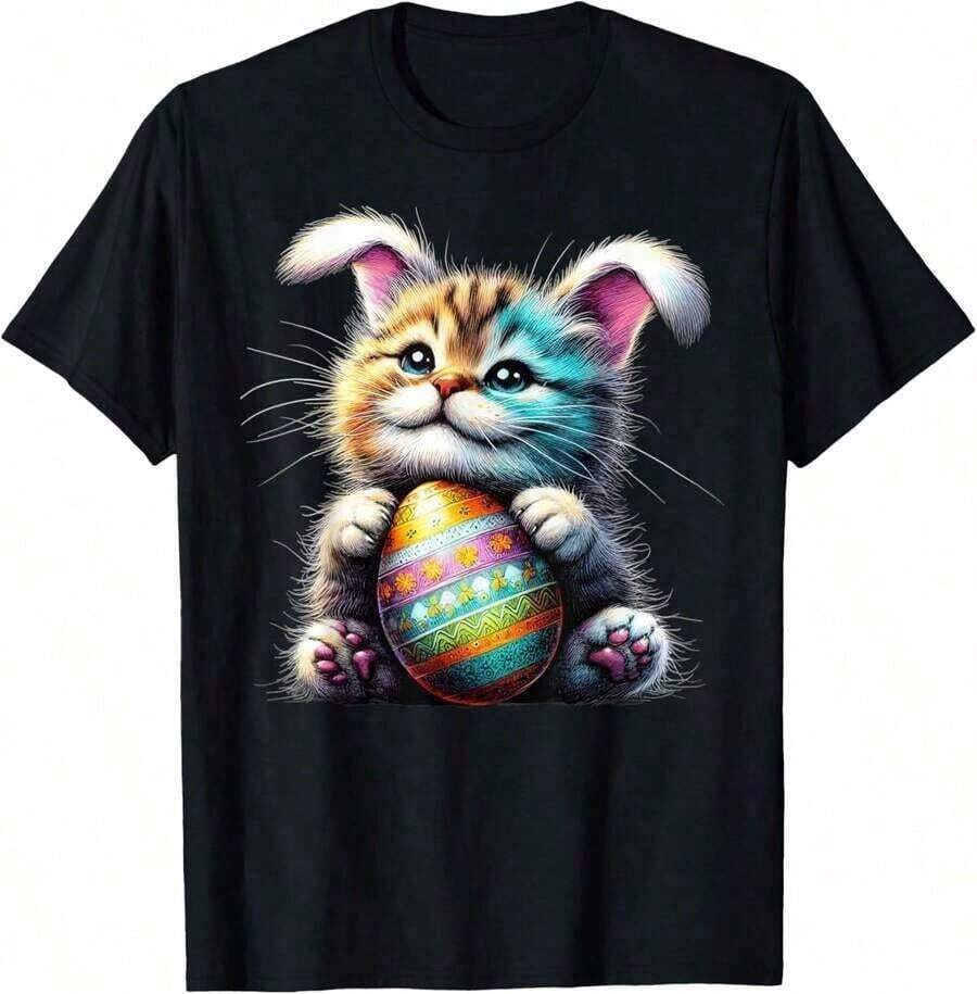 "Cute Cat, Grateful For Chess" T-Shirt - Multicolor - View 1