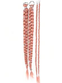 2 Packs 24 Inch Y2K Style Synthetic Braiding Hair Extensions With Silver Star Decor, Soft Colorful Festival Cosplay Party Hairstyle For Women & Girls - Multicolor - View 10