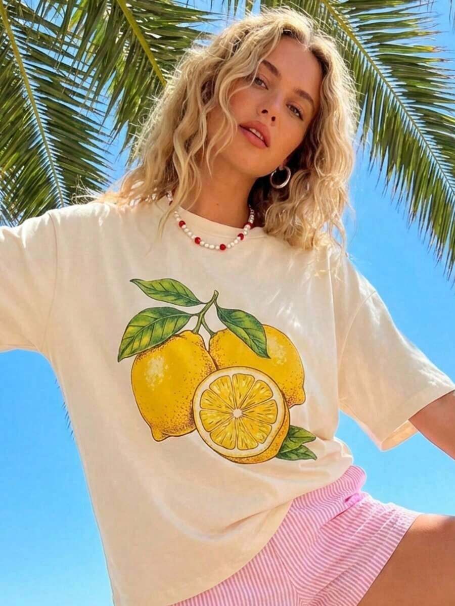 Camiseta Gráfica Vintage Oversize para Mujer, Estampado Retro de Motocicleta, Cuello Redondo, Manga Corta, Estética Grunge Y2K, Ropa Urbana, Top Casual de Corte Holgado, Transpirable para Uso Diario, Estilo Punk Rock, Camiseta Estilo Hip Hop Urbano, Perfecta para Streetwear, Uso Casual Diario, Salidas de Fin de Semana, Festivales de Música, Conciertos, Viajes por Carretera, Skateboarding, Salidas Urbanas, Fiestas Punk, Eventos Temáticos Vintage, Look Urbano, Reuniones Informales, Atuendo de Verano C7ES - Albaricoque - Ver 1