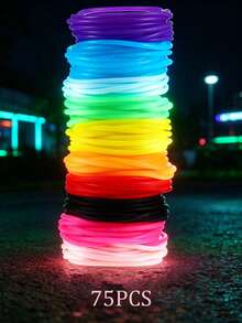10/100pcs Fluorescent Silicone Bracelets, Multifunctional Headbands, 80s Retro Style Accessories, Perfect For Party, Halloween, Christmas Gifts Or Sharing - View 7
