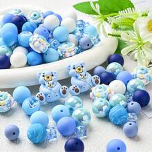 22/24/25pcs Colorful Animal Silicone & Acrylic Beads Set, DIY Jewelry Making Bracelet Necklace Phone Charm & Bag Decor Craft Supplies - Multicolor - View 6
