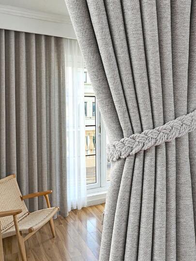 1 tấm rèm voan mỏng nhẹ sang trọng, làm từ vải cotton lanh, cản sáng một phần, có khoen, thích hợp cho phòng khách và phòng ngủ, cách âm và chống tia UV, rèm cản sáng trang trí Giáng sinh, trang trí nhà cửa, sử dụng được quanh năm, giảm tiếng ồn - lý tưởng cho phòng ngủ, nhà nông thôn và trường học giúp ngủ sâu giấc (trọng lượng vải 200g)