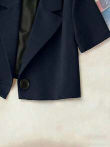 Chaqueta corta casual y de oficina para mujer - Azul marino - Ver 4