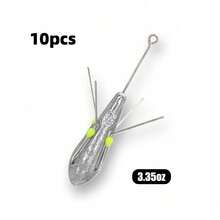 10 chiếc chì câu cá Sputnik đuôi dài, dùng cho câu cá nước mặn, câu cá trên bãi biển, câu cá trê, câu cá trên cát biển, màu xám bạc. - Bạc - Xem 5