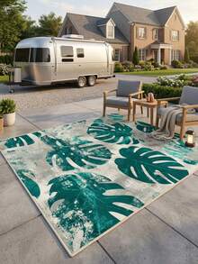1PC Rug, Carpet, Area Rug, Door Mat, Nordic Modern Plant Distressed Leaf Pattern Outdoor Carpet, Suitable For Entryway, Balcony, Garden, Outdoor, Yard, Living Room, All Seasons Soft Machine Washable Rug Mat, Home Decor - Multicolor 1 - View 2