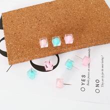 Candy Color Square Plastic Push Pins Softwood Photo Wall Nails Decorative Thumbtacks For Photo Display - Mixed Colors - View 4