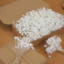 50/100/300pcs Artificial Mini Baby's Breath, Suitable For Wedding Floral Arrangement, Party Decoration, Birthday, Outdoor Garden Decor, Mother's Day Decor, Valentine's Day Decor, Gifts, Graduation Decoration - White - View 2