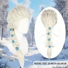 Heat-Resistant Princess Style Snowflake Braid Wig, Perfect For Halloween, Christmas And Thanksgiving Makeup Parties - 彩色 - 查看 4