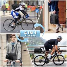 3 IN 1 Fahrradtaschen für Gepäckträger 15L Wasserdicht & Reflektierend Fahrrad Gepäckträgertasche Hinten mit Regenschutz Schwarz - Schwarz - Übersicht 5
