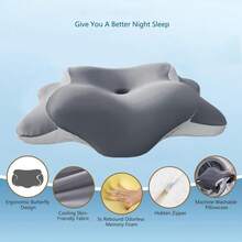 Memory Foam Cervical Pillow, Ergonomic Curve Side Sleeper Pillow, Deep Sleep Cervical Pillow, Ergonomic Memory Foam Pillow, Neck & Shoulder Pillow, Memory Foam Pillow, Ergonomic Cervical Support Pillow Suitable For Side Sleepers - 1PC - View 7