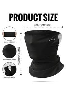 1pc WRELS Unisex Solid-Color Versatile Face Covering, Breathable Sun-Proof Sports Mask With Elastic Sweat-Wicking Pullover Cap - Multicolor - View 3