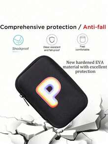 A-Z Letter EVA Storage Bag, Travel Data Cable + USB Cable Organizer Pouch, Electronics Accessories Carrying Case, Suitable For Cables, Chargers, Earphones, Earbuds, Convenient For Travel, Work, Study, Dorm Use - Multicolor - View 9