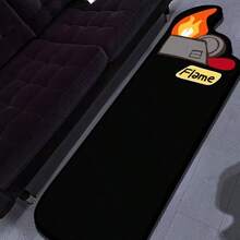 1pc Black Flame Design Doormat, Living Room Decor, Bedroom Decor, Home Casual Carpet, Decorative Rug, Small Rug, Carpet, Home Decor, Living Room Carpet, Living Room Small Rug, Bedroom Carpet, Living Room Home Decor, Outdoor Rug, Washable Carpet - Multicolor - View 5