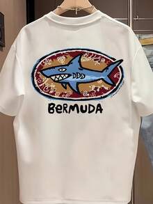 Sommer-Tops 1 unidad camiseta de hombre 100% algodón, conjunto de verano para hombre - Blanco - Ver 1