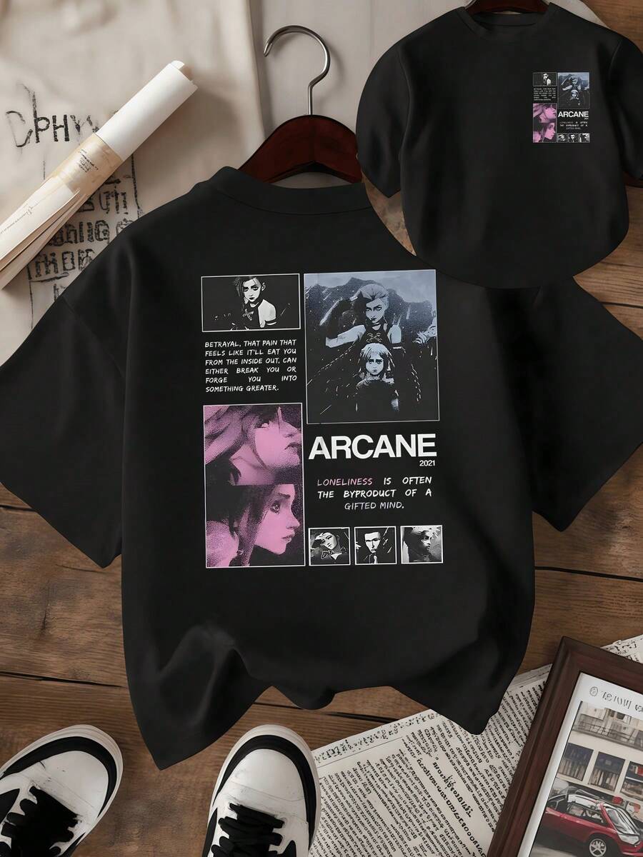 Symbols Of Inner Strength And Transformation Represented With Contrasting Images That Evoke Overcoming Pain And The Search For Personal Purpose. Women's T-Shirt With A Modern And Comfortable Double Print For Everyday Wear. - Black - View 1