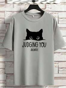 Short-Sleeved T-Shirt For Spring And Summer, American Style, With Printed Logo, For Young Men, Round Neck, Loose, Casual And Versatile. - Abu-abu - View 6