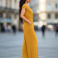 Women's Palazzo Jumpsuit - Comfortable, High Quality, Perfect For Everyday Wear - Mango - View 2