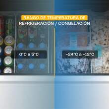 Congelador Tapa de Cristal Curvo Rhino, 190 L, Función Dual Congelador/Refrigerador, Exhibidor Comercial con Iluminación LED, 2 Canastillas, Control de Temperatura, Ruedas Integradas, CONGECRI-7C - Tipo de Enchufe B Japonés (100V) - Ver 5