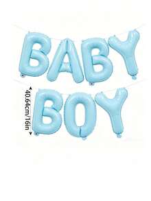 1 Set de decoraciones para baby shower que incluye pancarta de globos de papel de aluminio, corona floral de fondo, perfecta para fiesta infantil, anuncio de embarazo dulce y elegante, regalo para nuevos padres y madres embarazadas, decoración de pared metálica brillante en rosa y azul, decoraciones para celebración de recién nacido y revelación de género - Multicolor - Ver 11
