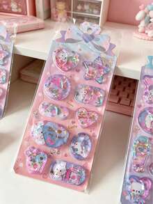 Cute Shiny Glitter Shaking Stickers 3D Glitter Heart Animal Decorative Stickers Suitable For Diary, Photo Album, Phone Case Decoration - Color - View 4