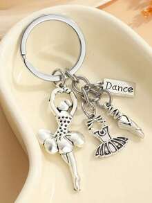 1pc Creative Fashion Ballet Dancer Themed Keychain - Zinc Alloy Material With Ballet Shoes, Tutu And Dancer Patterns - Ideal Gift For Valentine's Day, Women's Day, Mother's Day, Christmas And Halloween - Multicolor - View 2