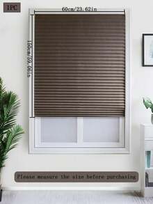 1pc Solid Color Semi-Sheer Pleated Curtain, Lightweight Pleated Curtain With No Drill Holes, Semi-Transparent Solid Color Pleated Curtain, Temporary Blackout Curtain, Adhesive Pleated Curtain, Easy To Cut And Install, Classic Minimalist Design, Suitable For Study, Living Room, Bedroom, Bathroom And Other Windows - Multicolor - View 40