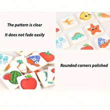 Shadow Matching Cards, Children's Educational Toys - Simple Introductory Shadow Matching Game, Fruit, Animal, Vegetable Recognition Card Wooden Toys - Multicolor - View 9