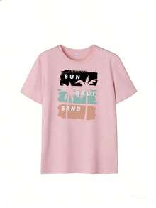 Summer And Beach Style Short Sleeve T-Shirt, Fashionable Short Sleeve T-Shirt For Spring And Summer 2026, Made In Mexico, 180 Grams. Cartoon Print, Couple Design, Suitable For Indoor Or Outdoor Wear. Crew Neck, Unisex, Ideal For Office And Leisure. One-Piece Pack. - PK-P631577SLNDXZGY471 - 查看 2