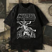 1 pieza Camiseta de hombre He-Man By The Power Of Grayskull, estilo lavado, 230g, 100% algodón - Negro - Ver 6